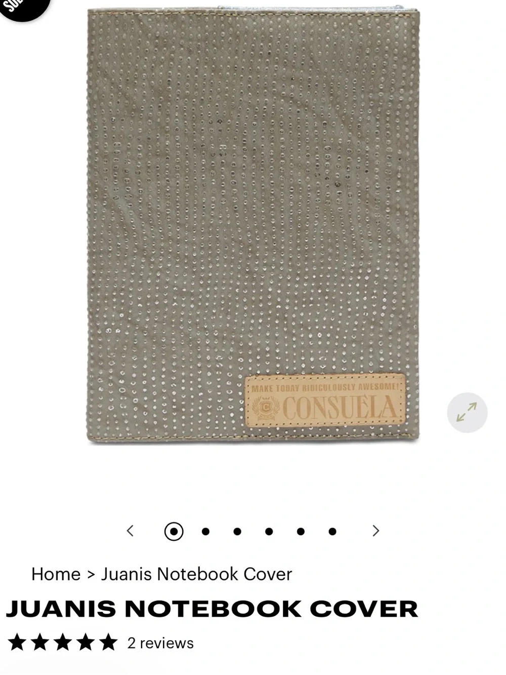 Consuela (Juanis) Gray Metallic Studded Journal Cover - Picture 4 of 4
